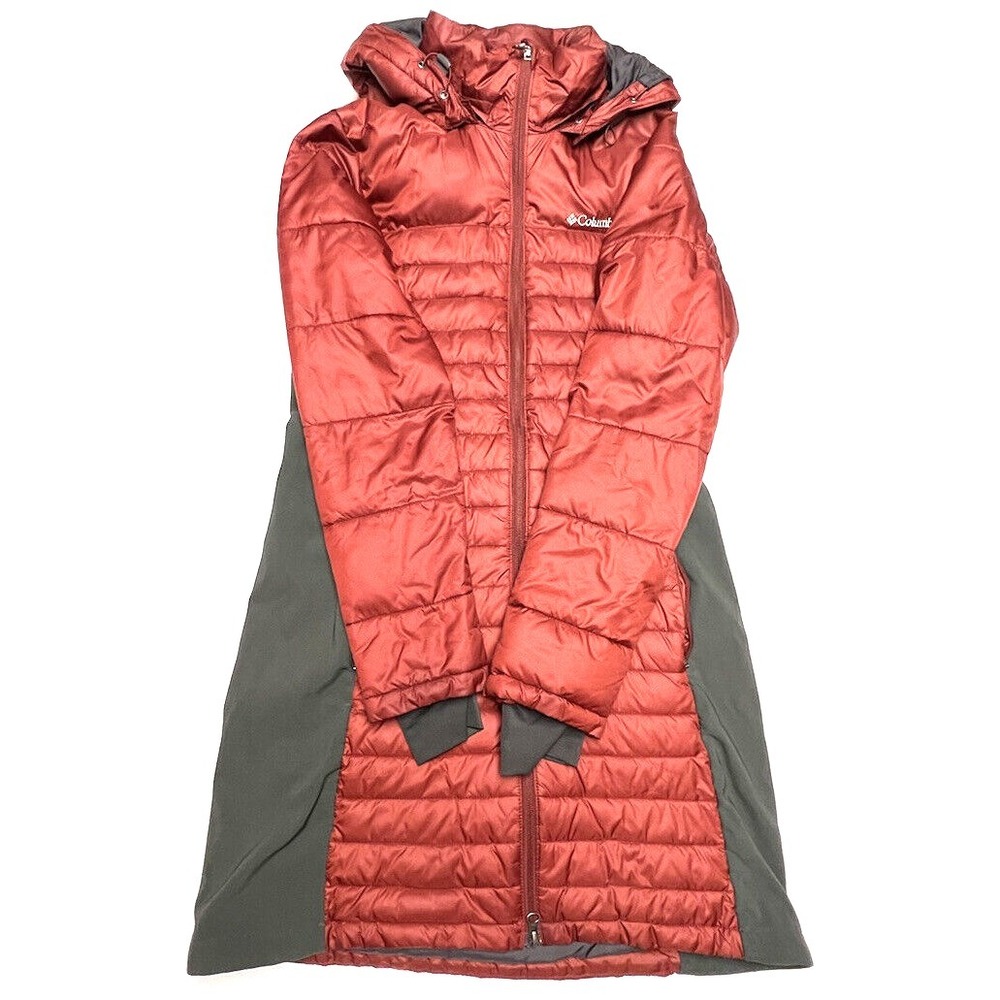 Columbia Womens Size Small Winter Powder Pillow Hybrid Light Weight Long Coat